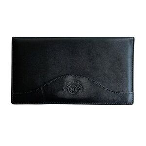 Ghurka Black Leather Breast Pocket Long Bifold Wallet